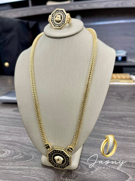 💎🇮🇹 SET GARGANTILLA VERSACE ORO 14K ❤️