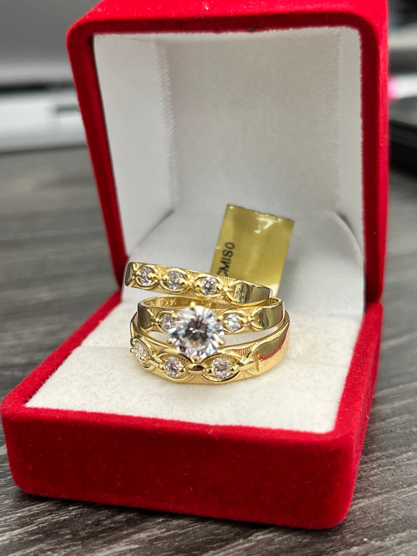 💍TRÍO ANILLOS DE MATRIMONIO ORO 14K💍